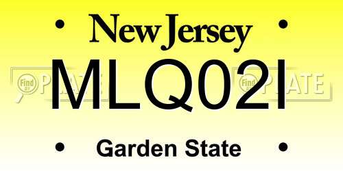 MLQ02I New Jersey License Plate