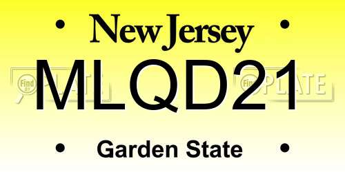 MLQD21 New Jersey License Plate