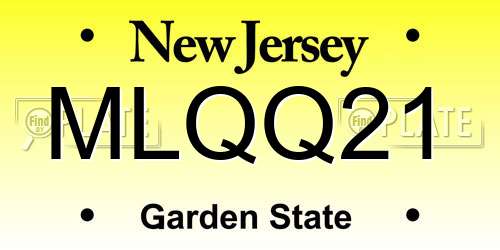 MLQQ21 New Jersey License Plate