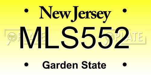 MLS552 New Jersey License Plate