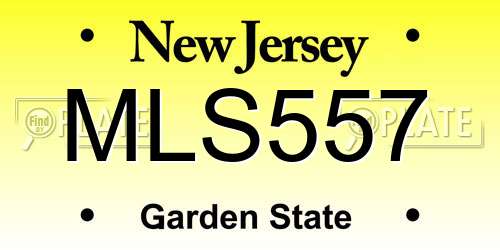 MLS557 New Jersey License Plate