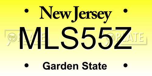MLS55Z New Jersey License Plate
