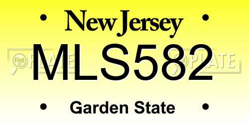 MLS582 New Jersey License Plate