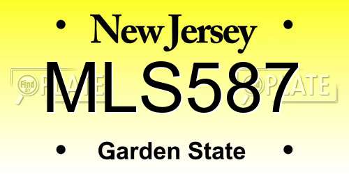 MLS587 New Jersey License Plate