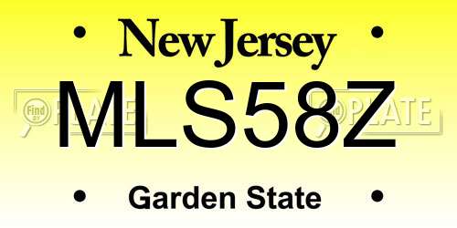 MLS58Z New Jersey License Plate