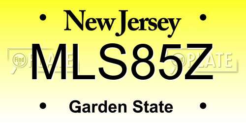 MLS85Z New Jersey License Plate