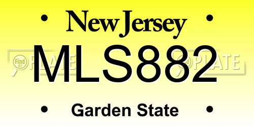 MLS882 New Jersey License Plate