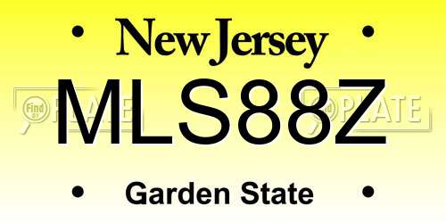 MLS88Z New Jersey License Plate
