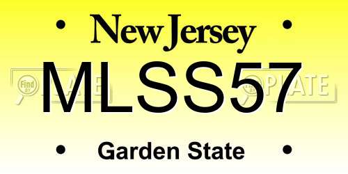 MLSS57 New Jersey License Plate