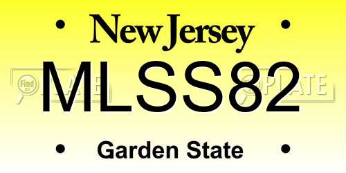 MLSS82 New Jersey License Plate