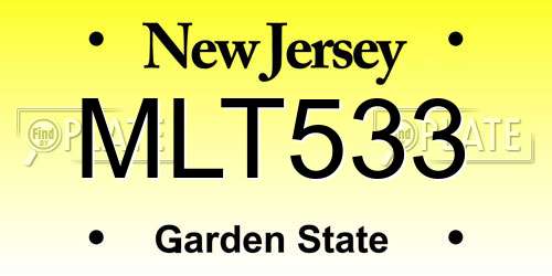 MLT533 New Jersey License Plate