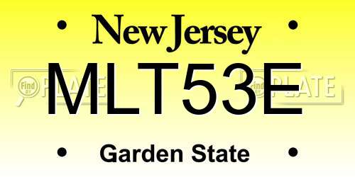 MLT53E New Jersey License Plate