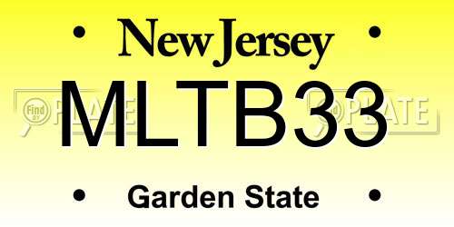 MLTB33 New Jersey License Plate