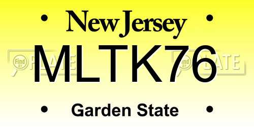 MLTK76 New Jersey License Plate