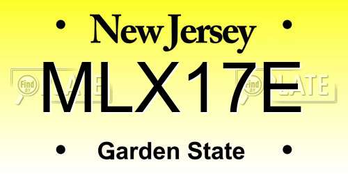 MLX17E New Jersey License Plate