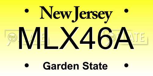 MLX46A New Jersey License Plate