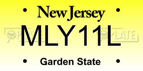 MLY11L New Jersey License Plate