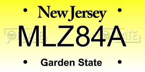 MLZ84A New Jersey License Plate