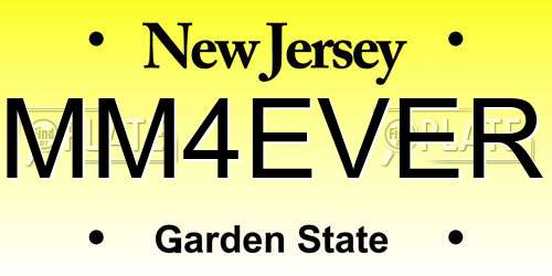 MM4EVER New Jersey License Plate