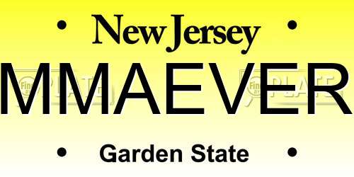 MMAEVER New Jersey License Plate