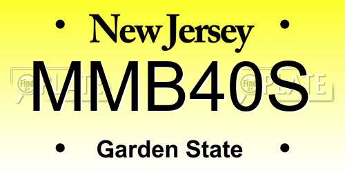 MMB40S New Jersey License Plate