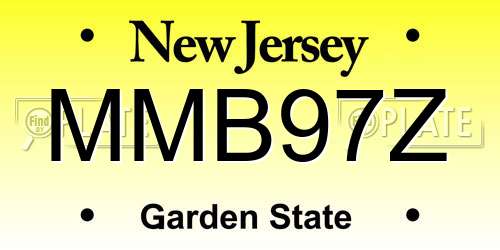 MMB97Z New Jersey License Plate