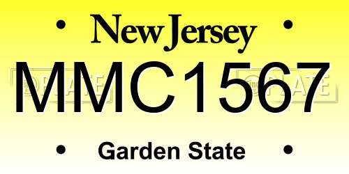 MMC1567 New Jersey License Plate