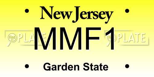 MMF1 New Jersey License Plate