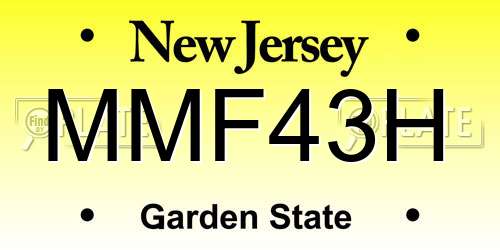 MMF43H New Jersey License Plate