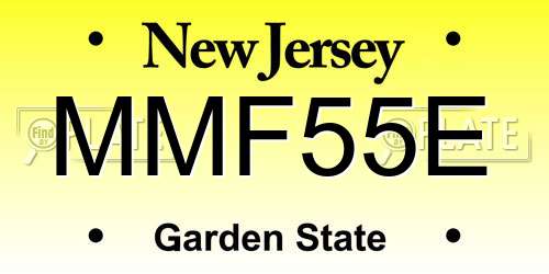 MMF55E New Jersey License Plate