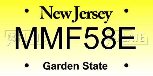 MMF58E New Jersey License Plate