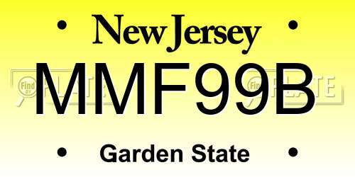 MMF99B New Jersey License Plate