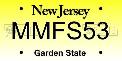 MMFS53 New Jersey License Plate