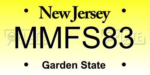 MMFS83 New Jersey License Plate