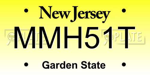 MMH51T New Jersey License Plate