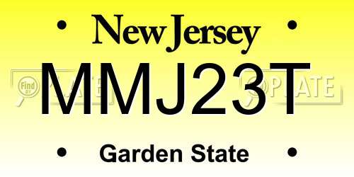 MMJ23T New Jersey License Plate