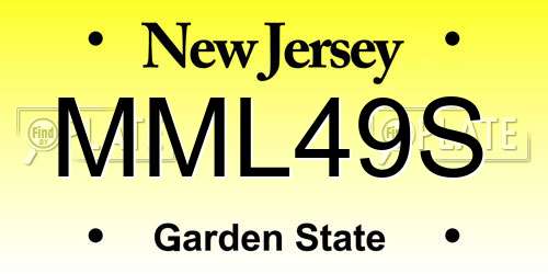 MML49S New Jersey License Plate