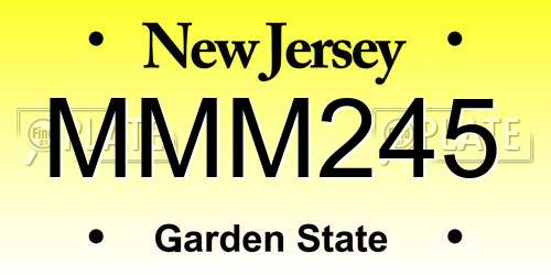 MMM245 New Jersey License Plate