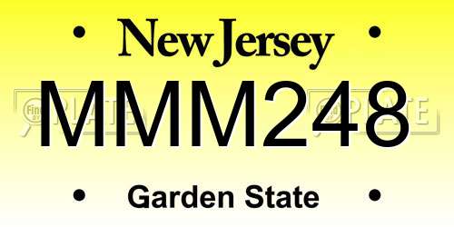MMM248 New Jersey License Plate