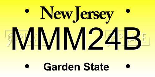 MMM24B New Jersey License Plate