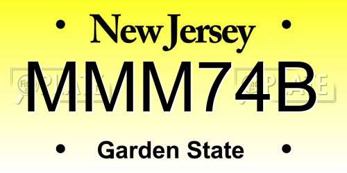 MMM74B New Jersey License Plate