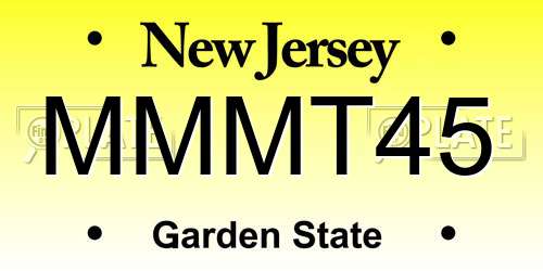 MMMT45 New Jersey License Plate