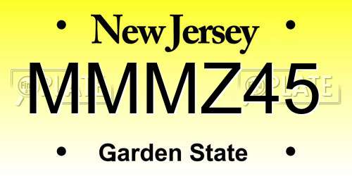 MMMZ45 New Jersey License Plate
