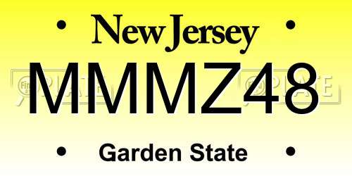 MMMZ48 New Jersey License Plate