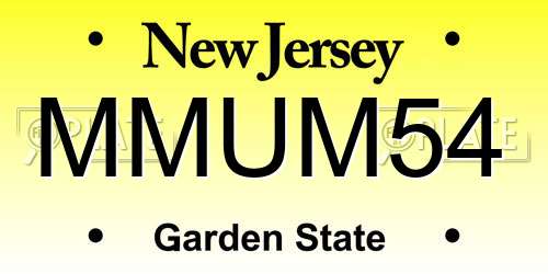 MMUM54 New Jersey License Plate