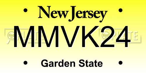 MMVK24 New Jersey License Plate