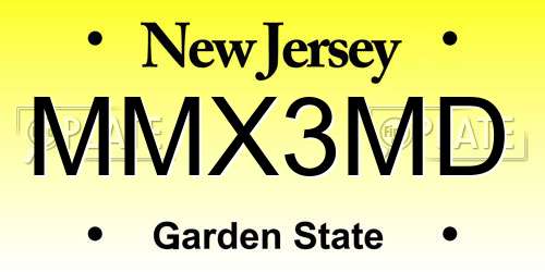 MMX3MD New Jersey License Plate