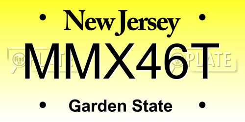 MMX46T New Jersey License Plate