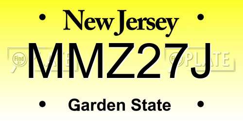 MMZ27J New Jersey License Plate