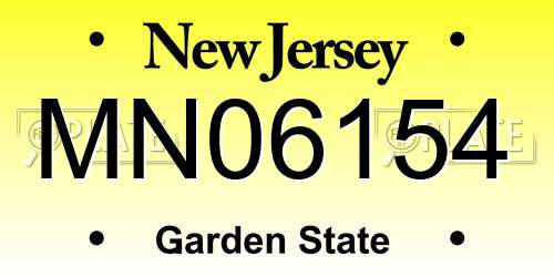 MN06154 New Jersey License Plate